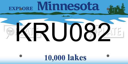 KRU082 Minnesota License Plate