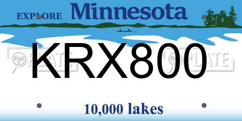 KRX800 Minnesota License Plate