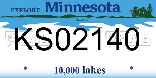KS02140 Minnesota License Plate