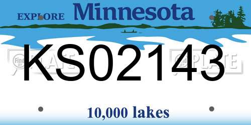 KS02143 Minnesota License Plate