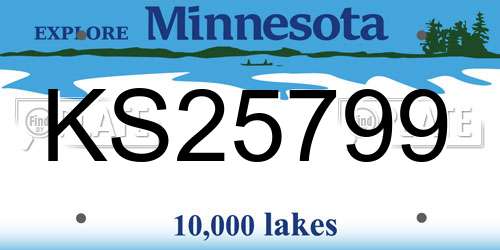 KS25799 Minnesota License Plate