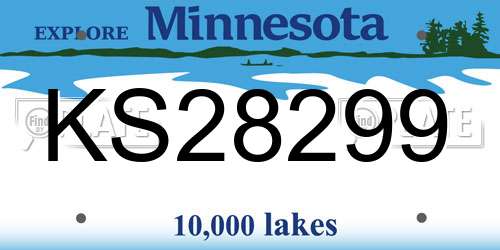KS28299 Minnesota License Plate