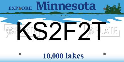 KS2F2T Minnesota License Plate