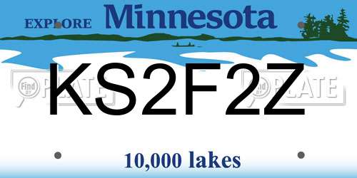 KS2F2Z Minnesota License Plate