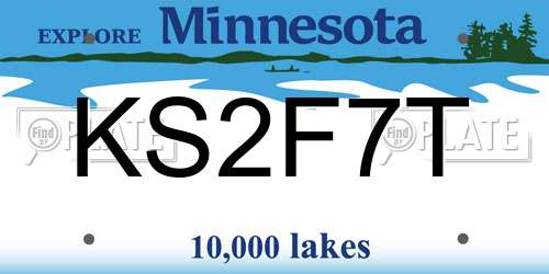 KS2F7T Minnesota License Plate