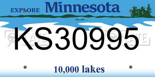 KS30995 Minnesota License Plate