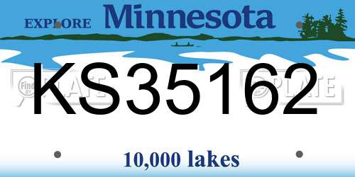 KS35162 Minnesota License Plate