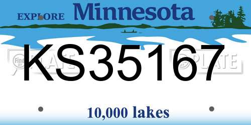 KS35167 Minnesota License Plate