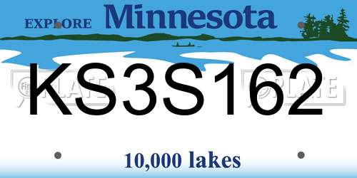 KS3S162 Minnesota License Plate