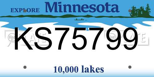 KS75799 Minnesota License Plate