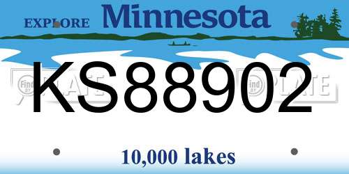 KS88902 Minnesota License Plate