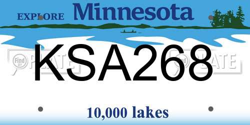 KSA268 Minnesota License Plate