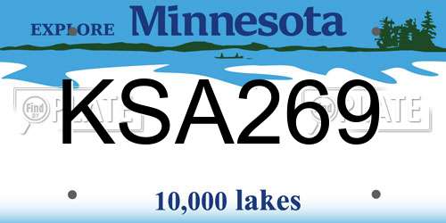 KSA269 Minnesota License Plate