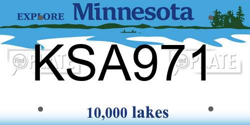 KSA971 Minnesota License Plate