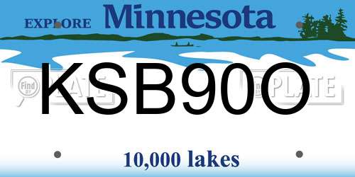 KSB90O Minnesota License Plate