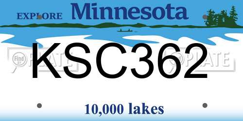 KSC362 Minnesota License Plate