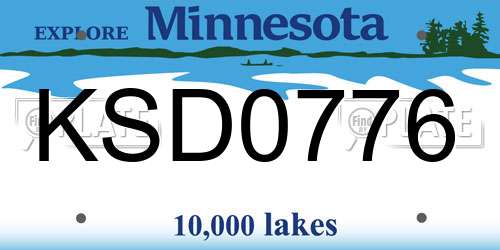 KSD0776 Minnesota License Plate