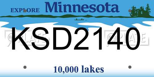 KSD2140 Minnesota License Plate