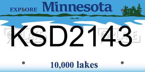 KSD2143 Minnesota License Plate