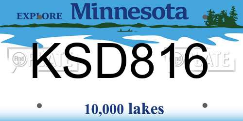 KSD816 Minnesota License Plate