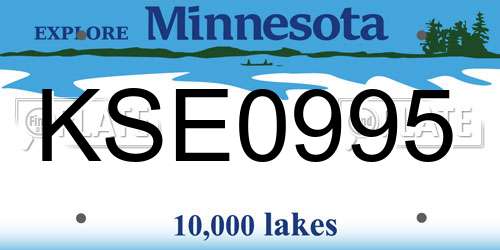 KSE0995 Minnesota License Plate