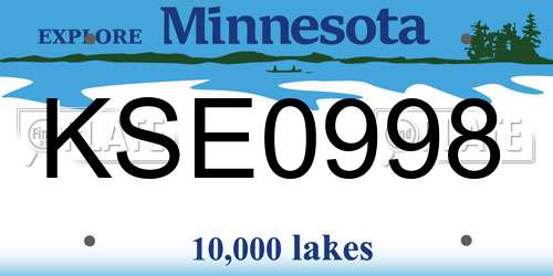 KSE0998 Minnesota License Plate