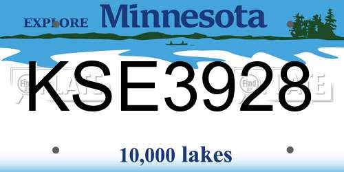 KSE3928 Minnesota License Plate
