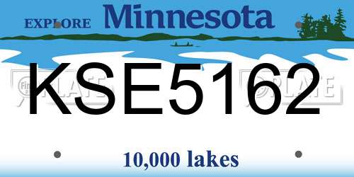 KSE5162 Minnesota License Plate
