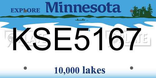 KSE5167 Minnesota License Plate