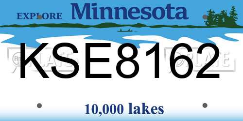 KSE8162 Minnesota License Plate