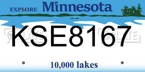 KSE8167 Minnesota License Plate