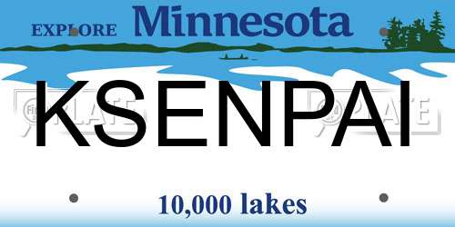 KSENPAI Minnesota License Plate