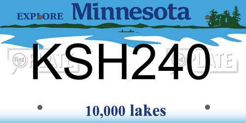 KSH240 Minnesota License Plate