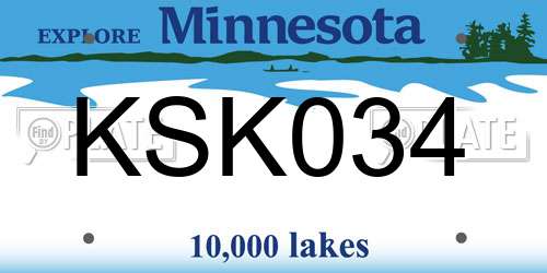 KSK034 Minnesota License Plate