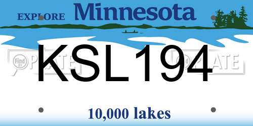 KSL194 Minnesota License Plate