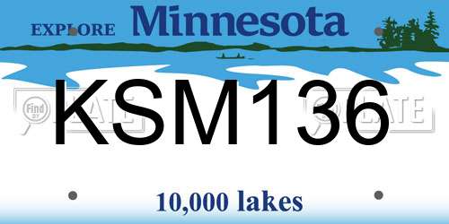 KSM136 Minnesota License Plate