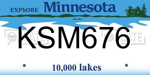KSM676 Minnesota License Plate