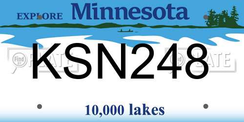KSN248 Minnesota License Plate
