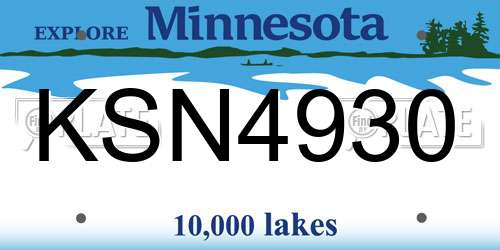 KSN4930 Minnesota License Plate
