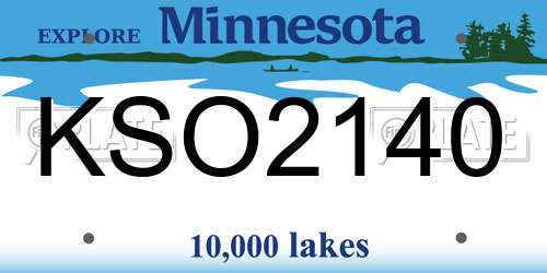 KSO2140 Minnesota License Plate