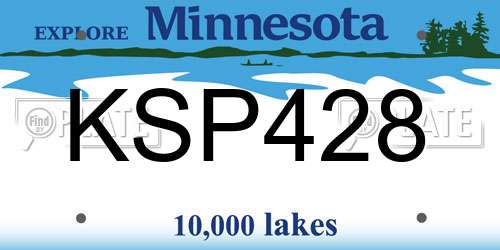 KSP428 Minnesota License Plate