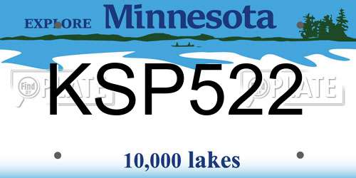 KSP522 Minnesota License Plate