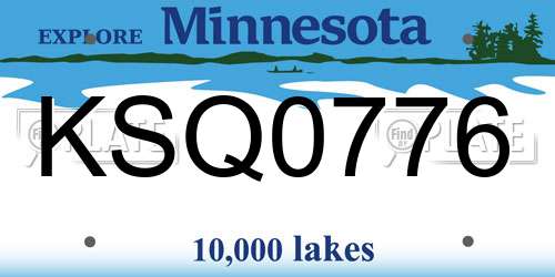 KSQ0776 Minnesota License Plate
