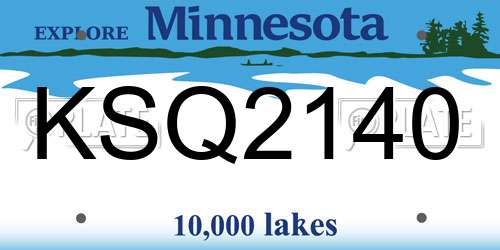 KSQ2140 Minnesota License Plate