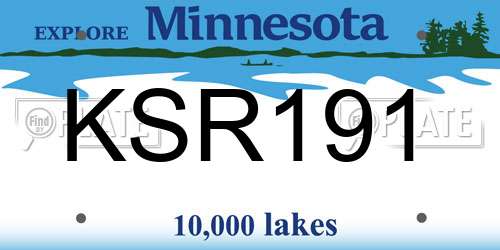 KSR191 Minnesota License Plate