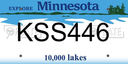 KSS446 Minnesota License Plate