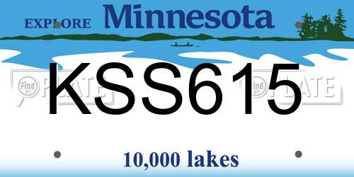KSS615 Minnesota License Plate