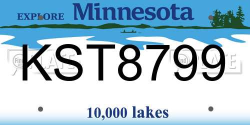 KST8799 Minnesota License Plate