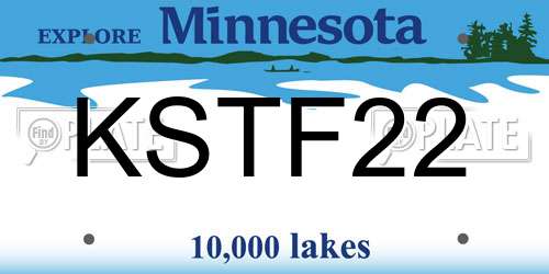 KSTF22 Minnesota License Plate