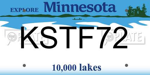KSTF72 Minnesota License Plate